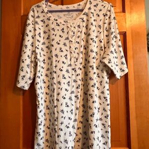 Torrid Cream and Blue Floral Top